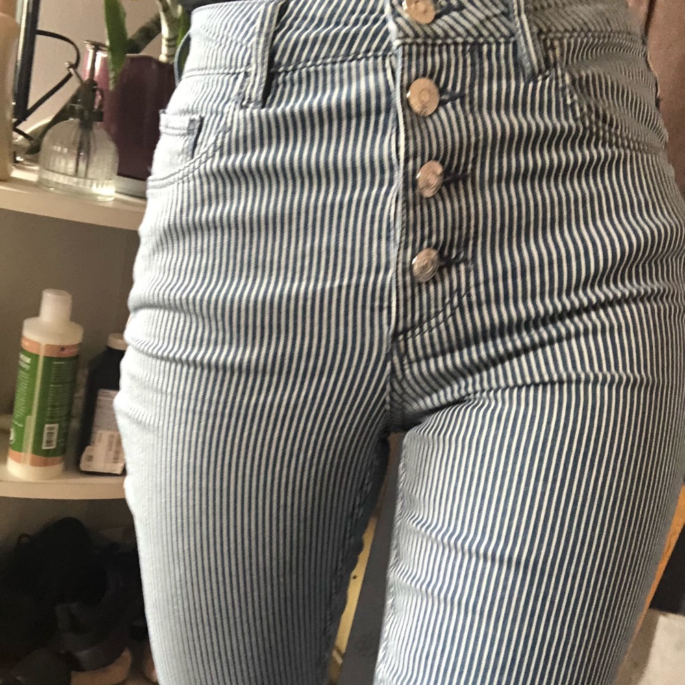 Striped Jeans, very slim and elongating